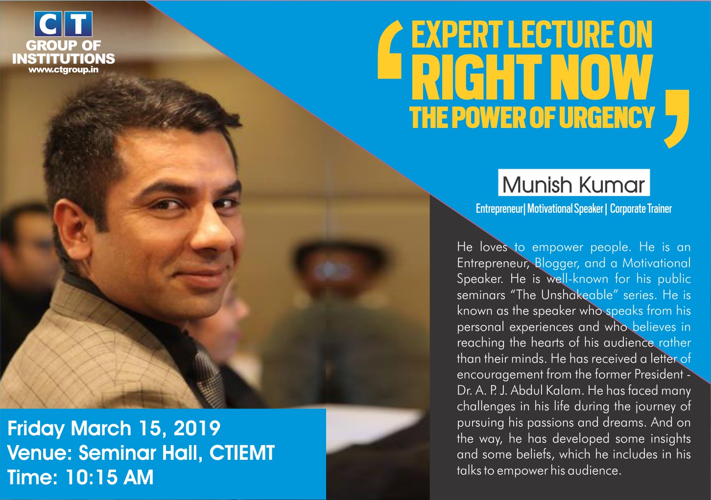 EXPERT LECTURE 2019_MUNISH KUMAR